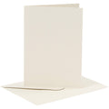 Kaarten en enveloppen, afmeting kaart 10,5x15 cm, afmeting envelop 11,5x16,5 cm, 110+230 gr, off-white, 6 set 1 doos