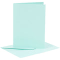 Kaarten en enveloppen, afmeting kaart 10,5x15 cm, afmeting envelop 11,5x16,5 cm, 110+220 gr, lichtblauw, 6 set 1 doos