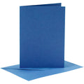 Kaarten en enveloppen, afmeting kaart 10,5x15 cm, afmeting envelop 11,5x16,5 cm, 110+220 gr, blauw, 6 set 1 doos