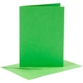Kaarten en enveloppen, afmeting kaart 10,5x15 cm, afmeting envelop 11,5x16,5 cm, 110+220 gr, groen, 6 set 1 doos