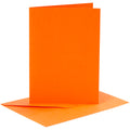 Kaarten en enveloppen, afmeting kaart 10,5x15 cm, afmeting envelop 11,5x16,5 cm, 110+220 gr, oranje, 6 set 1 doos