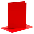 Kaarten en enveloppen, afmeting kaart 10,5x15 cm, afmeting envelop 11,5x16,5 cm, 110+230 gr, rood, 6 set 1 doos
