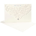 Kaart met envelop, afmeting kaart 12x17,7 cm, afmeting envelop 18,x12,5 cm, 230 gr, off-white, 5 set 1 doos