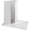 Parelmoer kaart envelop, afmeting kaart 10,5x15 cm, afmeting envelop 11,5x16,5 cm, 230+120 gr, wit, 10 set 1 doos