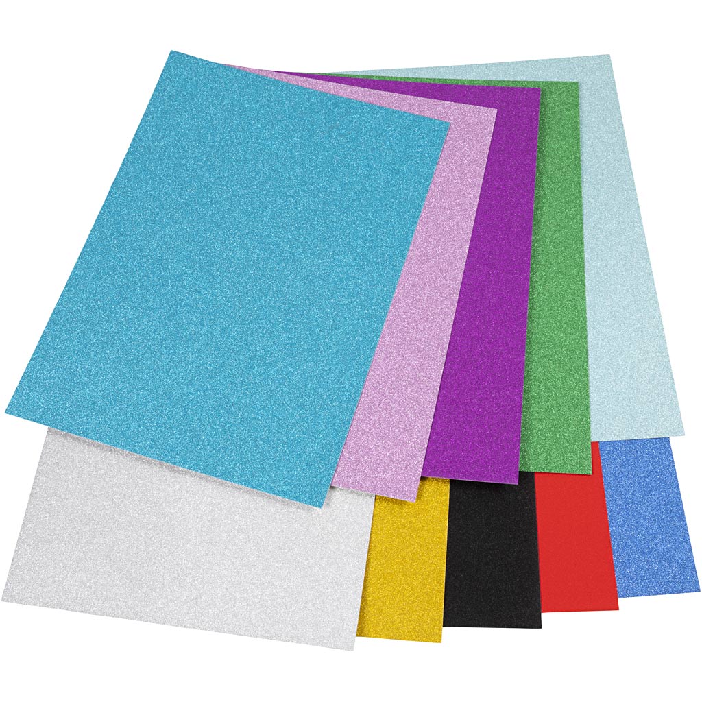 Glitzerkarton der Firma Creativ Company, A4, 250 g, 50 Blatt, 1 Karton