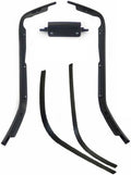 Edge sierstripset beenschild en treeplank vespa primavera, sprint 5 delig zwart metallic