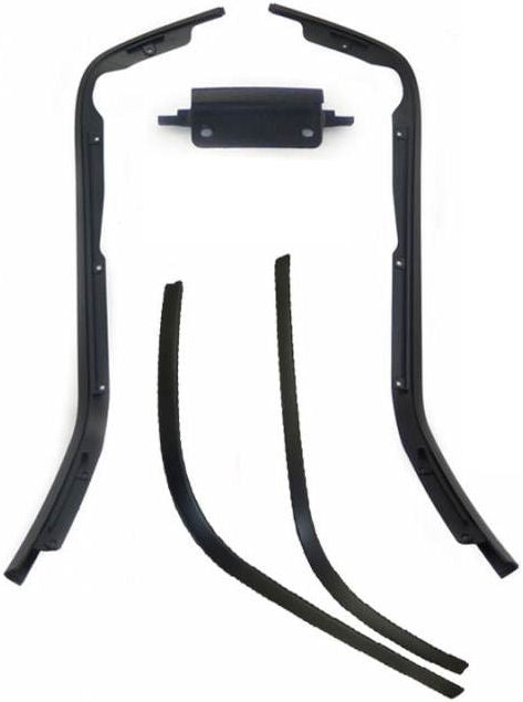 Edge sierstripset beenschild en treeplank vespa primavera, sprint 5 delig zwart metallic