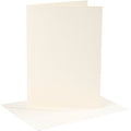 Kaarten en enveloppen, afmeting kaart 12,7x17,8 cm, afmeting envelop 13,3x18,5 cm, 220 gr, off-white, 4 set 1 doos