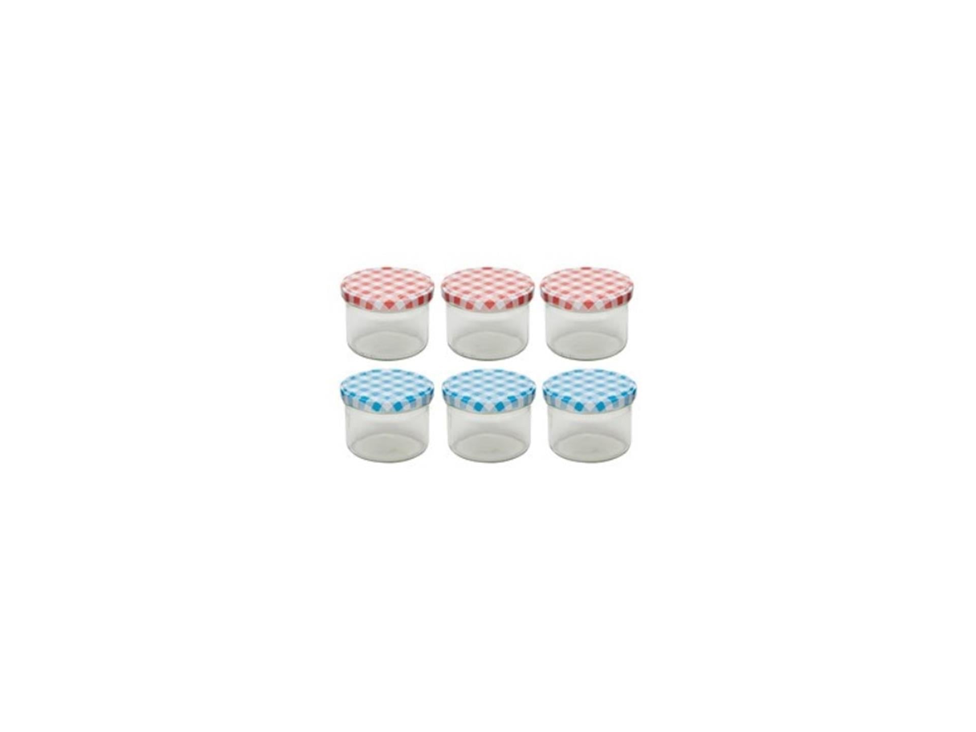 Deti weckglas weckpot jampot met geruit schroefdeksel 230 ml pak a 6 stuks