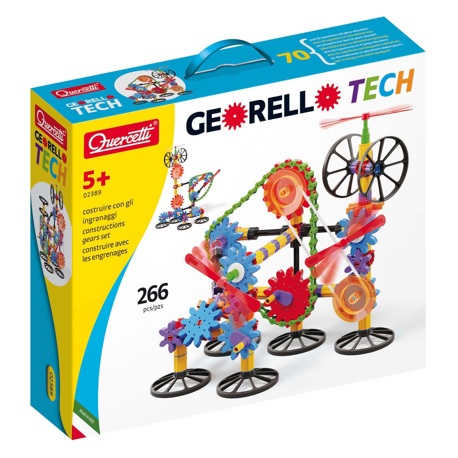 Quercetti Konstruktionsspielset, 266 Teile.