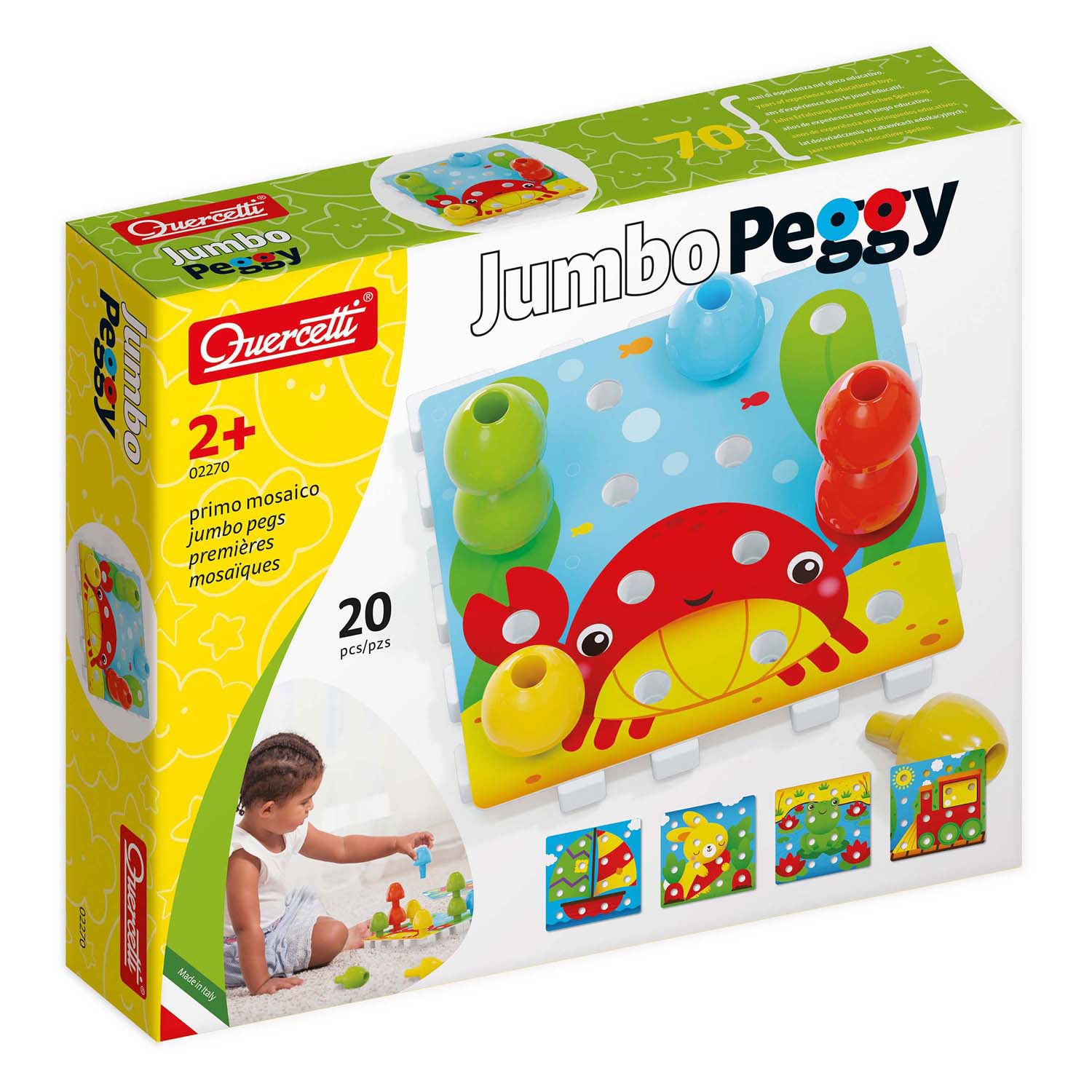 Quercetti Jumbo-Einstecknadeln, 20 Stück.