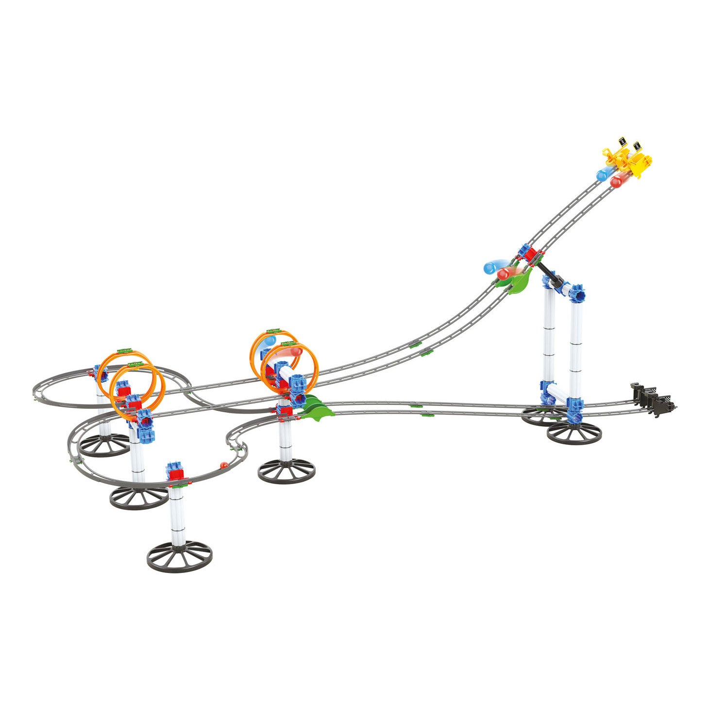 Quercetti knikkerbaan skyrail league 7,5 meter racebaan speelgoed.