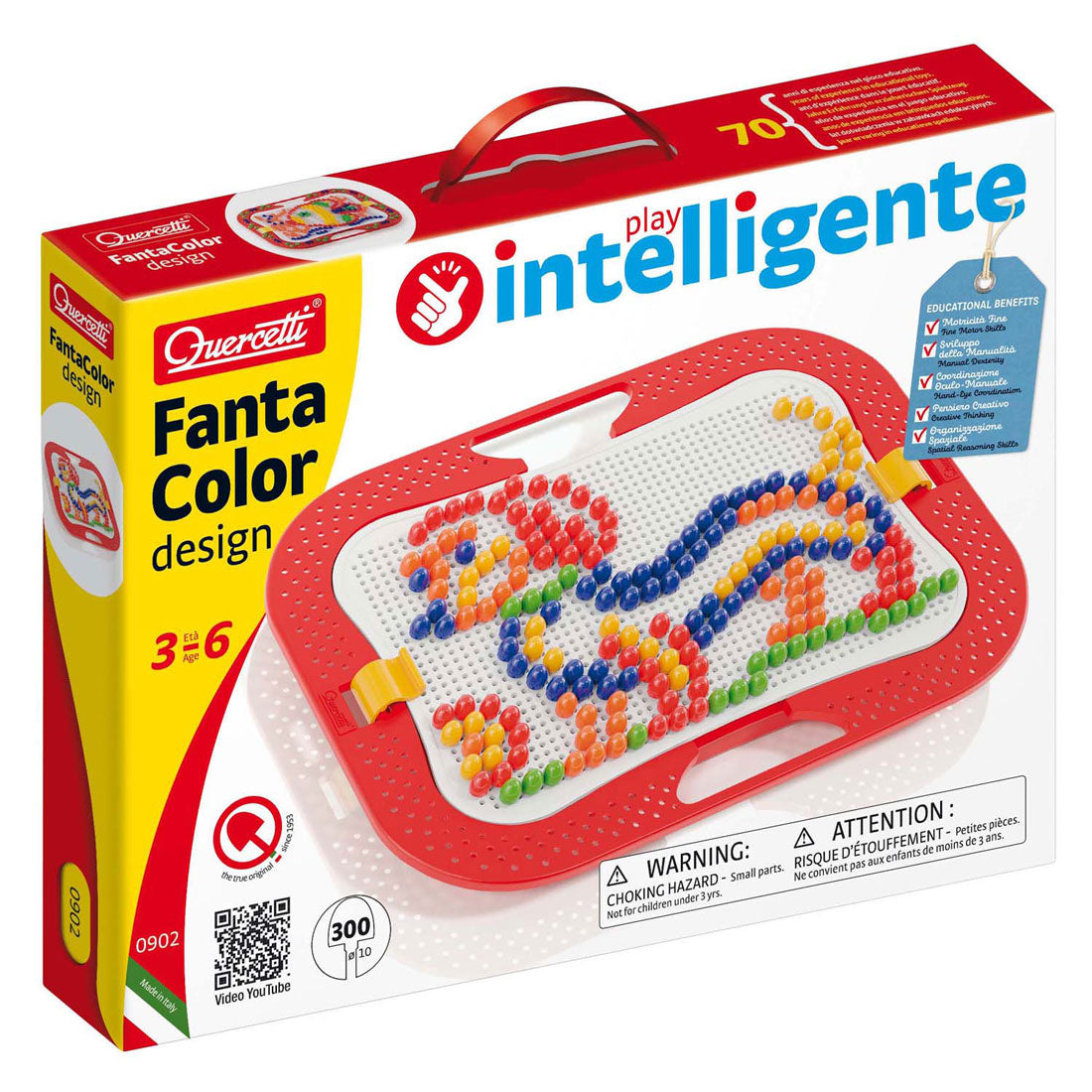 Quercetti fantacolor design insteek mozaïek, 300 pins