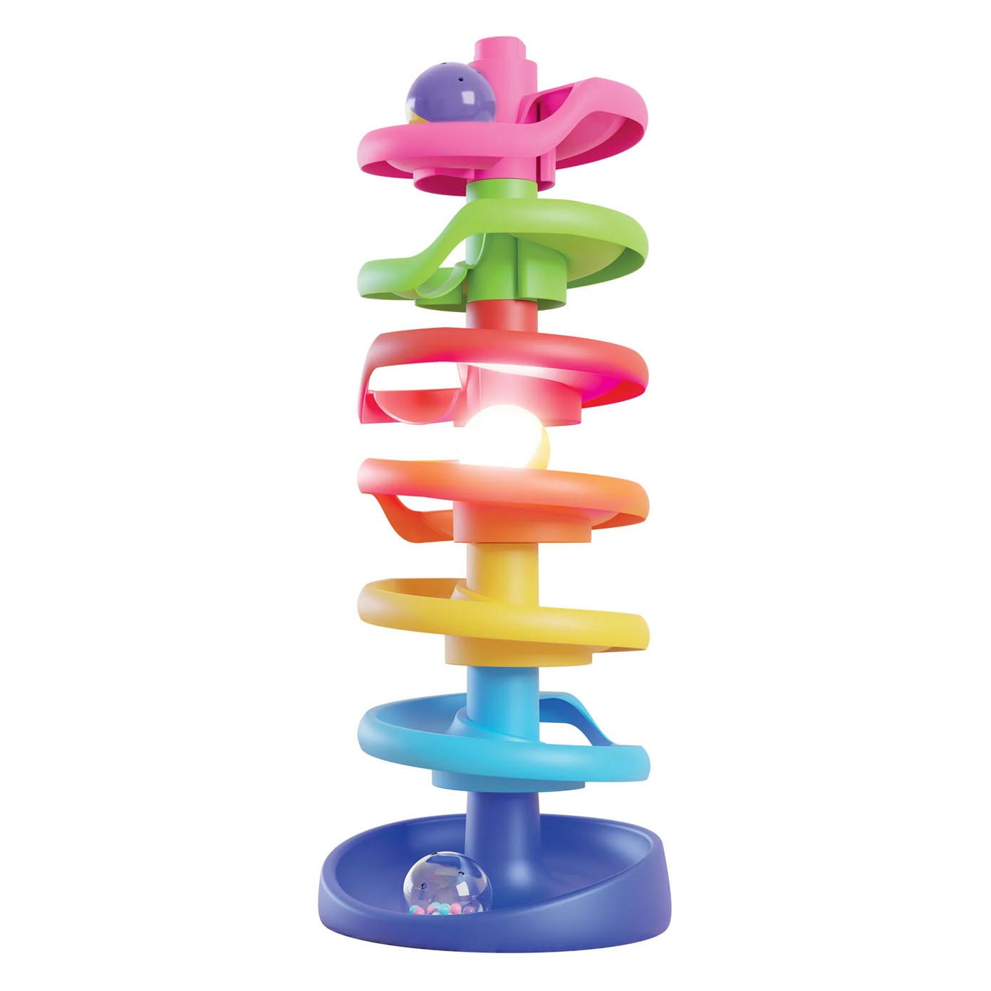 Quercetti Spiralkugelturm mit Leuchtkugel, 10 Stück.