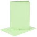 Kaarten en enveloppen, afmeting kaart 10,5x15 cm, afmeting envelop 11,5x16,5 cm, 120+210 gr, lichtgroen, 6 set 1 doos