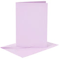 Kaarten en enveloppen, afmeting kaart 10,5x15 cm, afmeting envelop 11,5x16,5 cm, 120+210 gr, lichtpaars, 6 set 1 doos