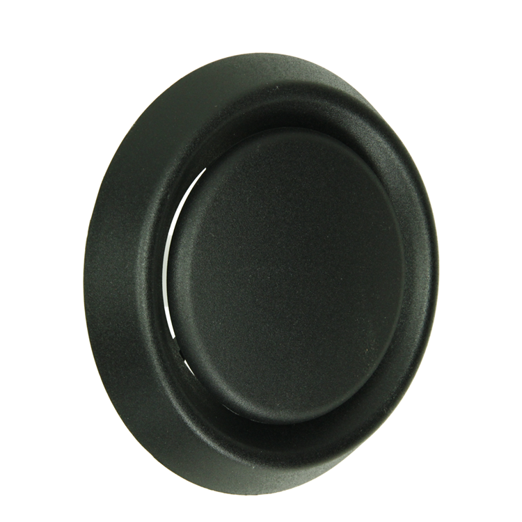 Renson 1068944 - inbouw afzuigventiel pvc 736 (dia 100) str 9005 (zwart) | 2 stuks