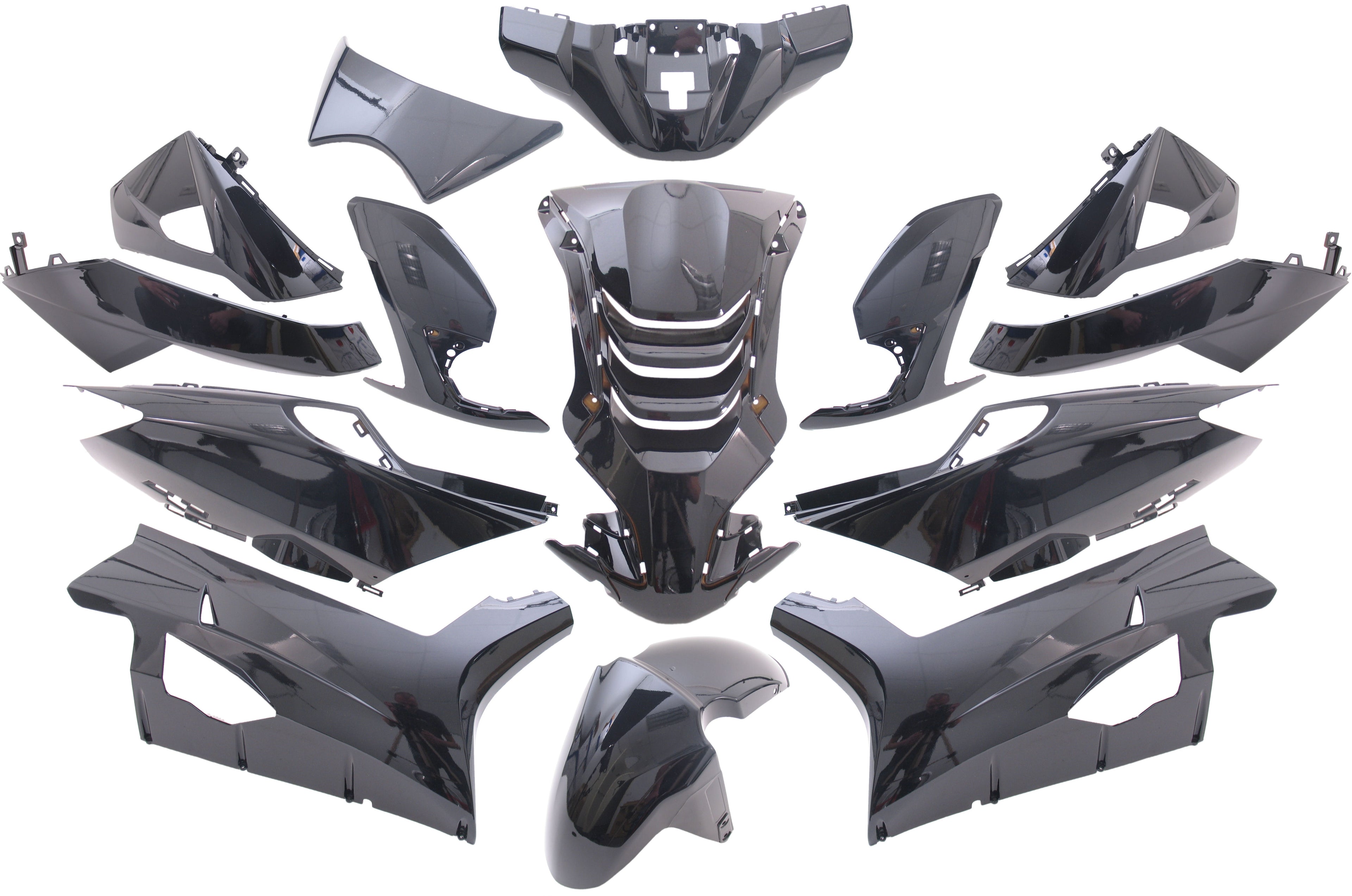 Edge plaatset 14-delig voor peugeot speedfight 4 - metallic zwart