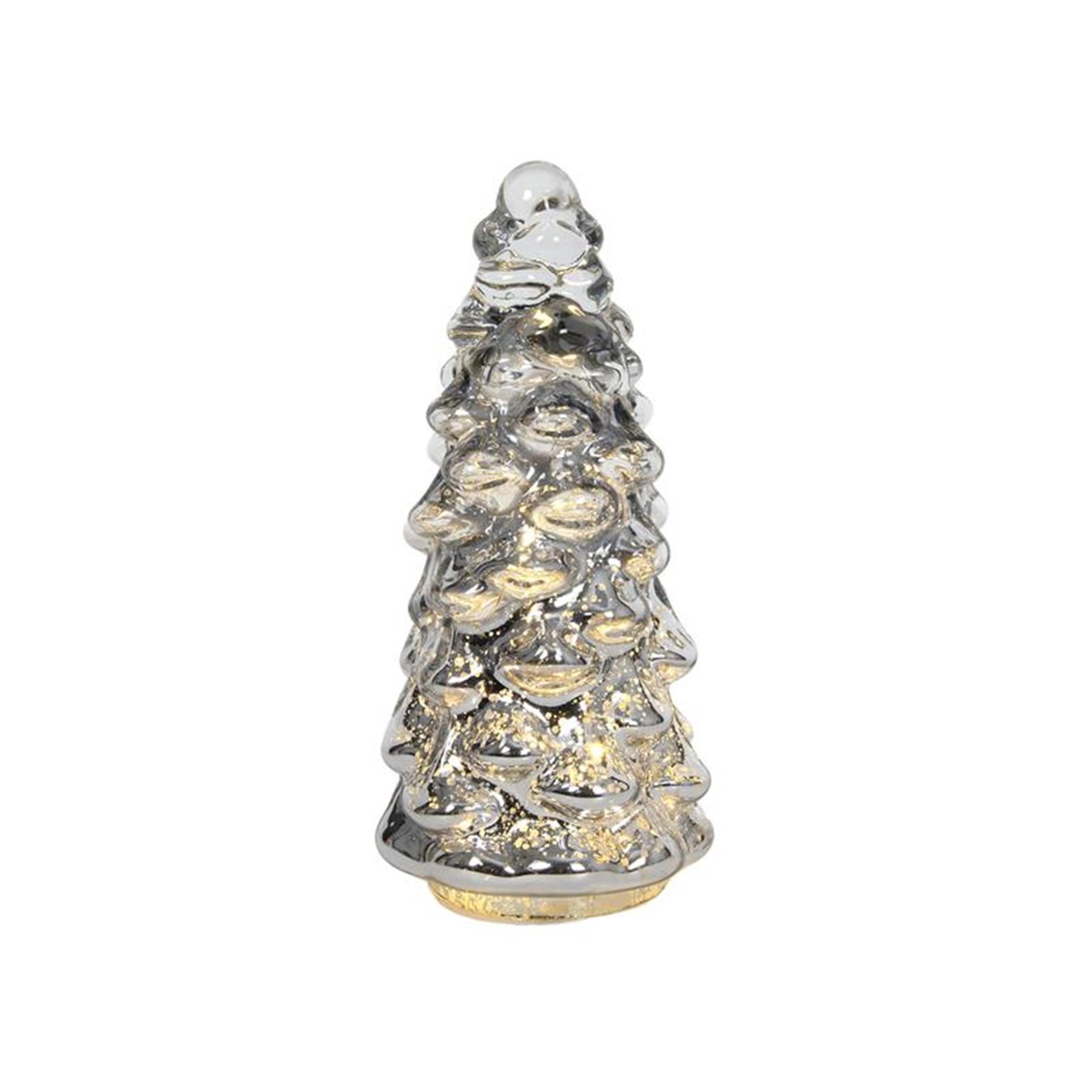 Svenska living beeld kerstboom glas led zilver 20cm