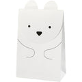 Papieren zakken, ijsbeer, h: 18 cm, afm 6x12 cm, 80 gr, wit, 6 stuk 1 doos