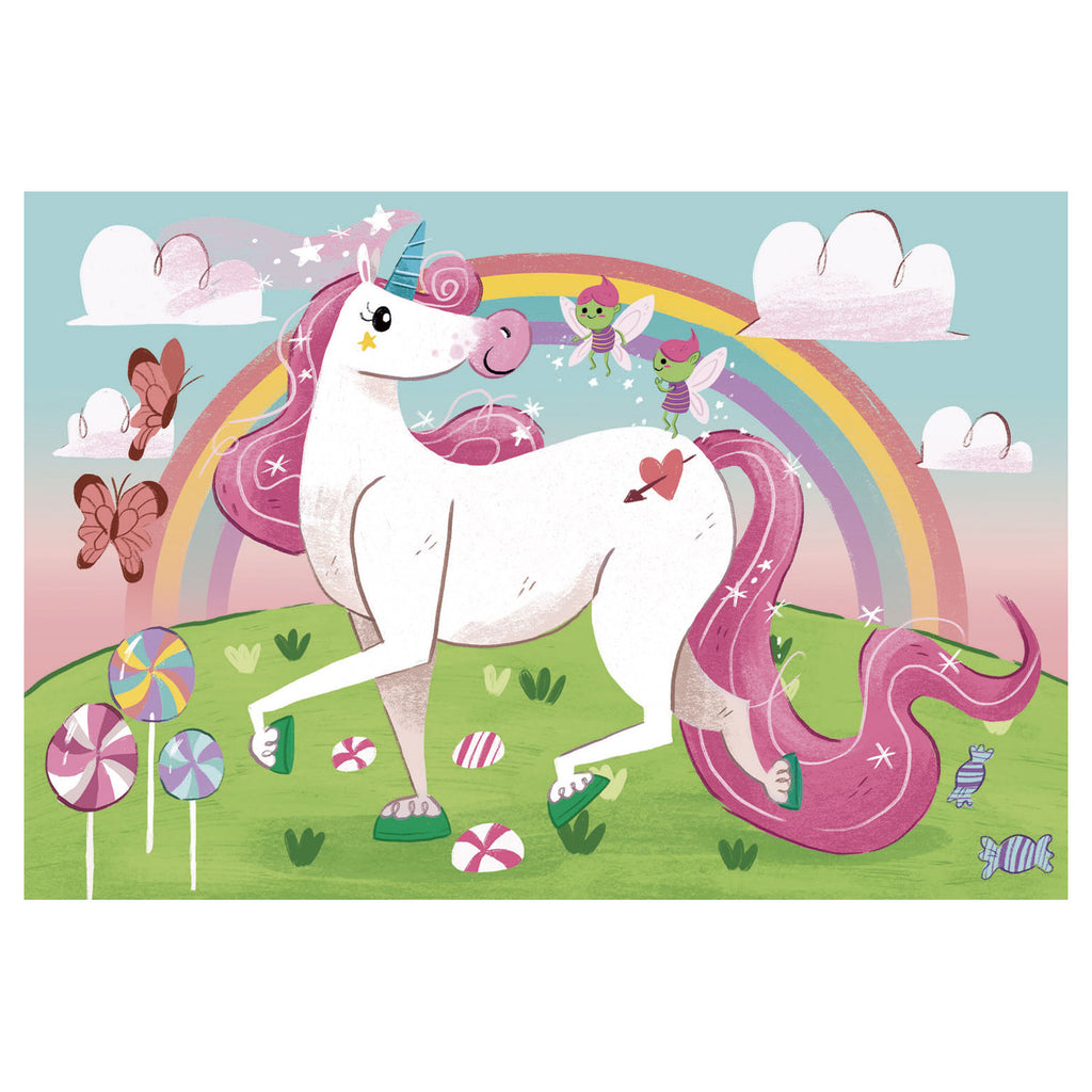 Clementoni brillantes Puzzle Einhorn, 2x20 Teile.