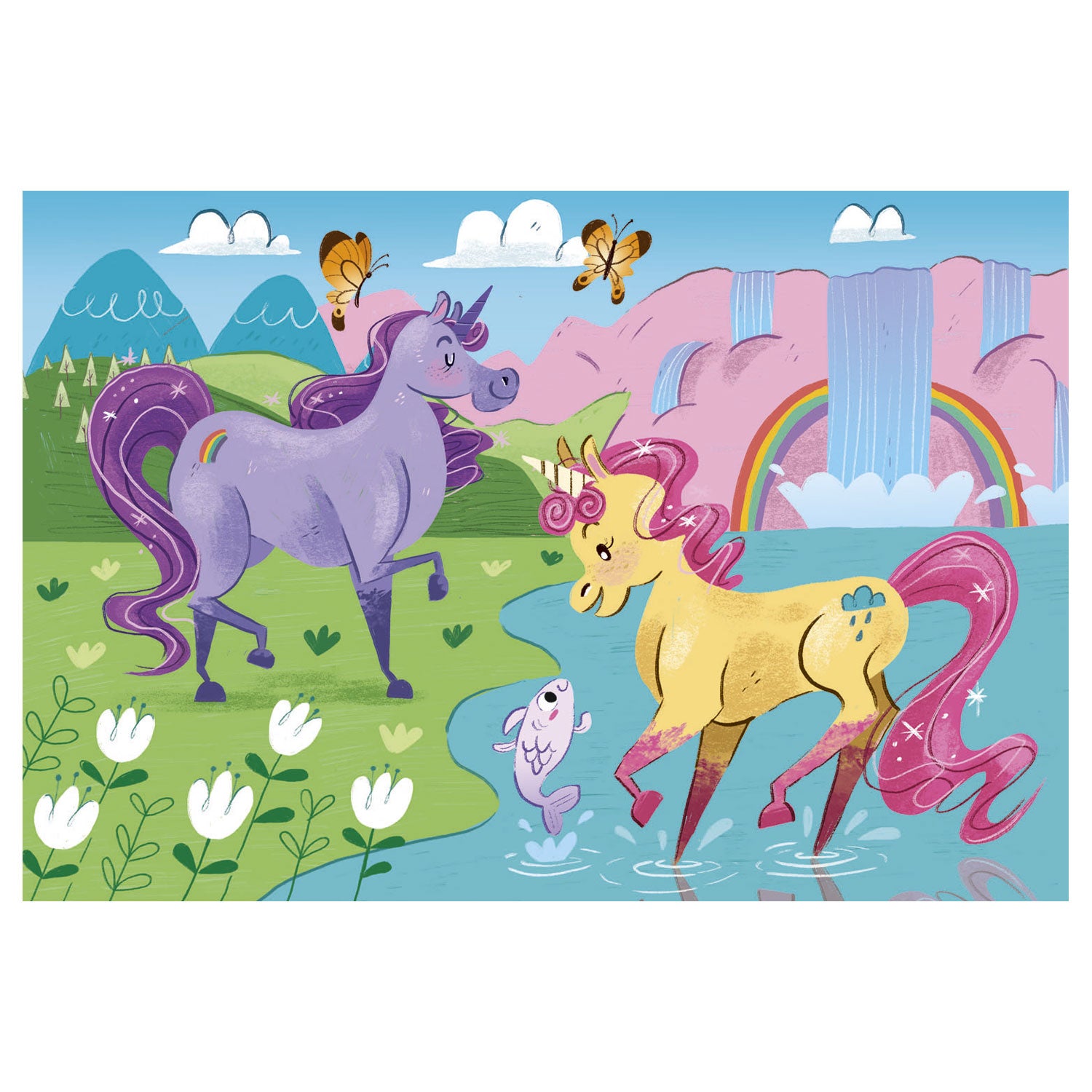 Clementoni brillantes Puzzle Einhorn, 2x20 Teile.