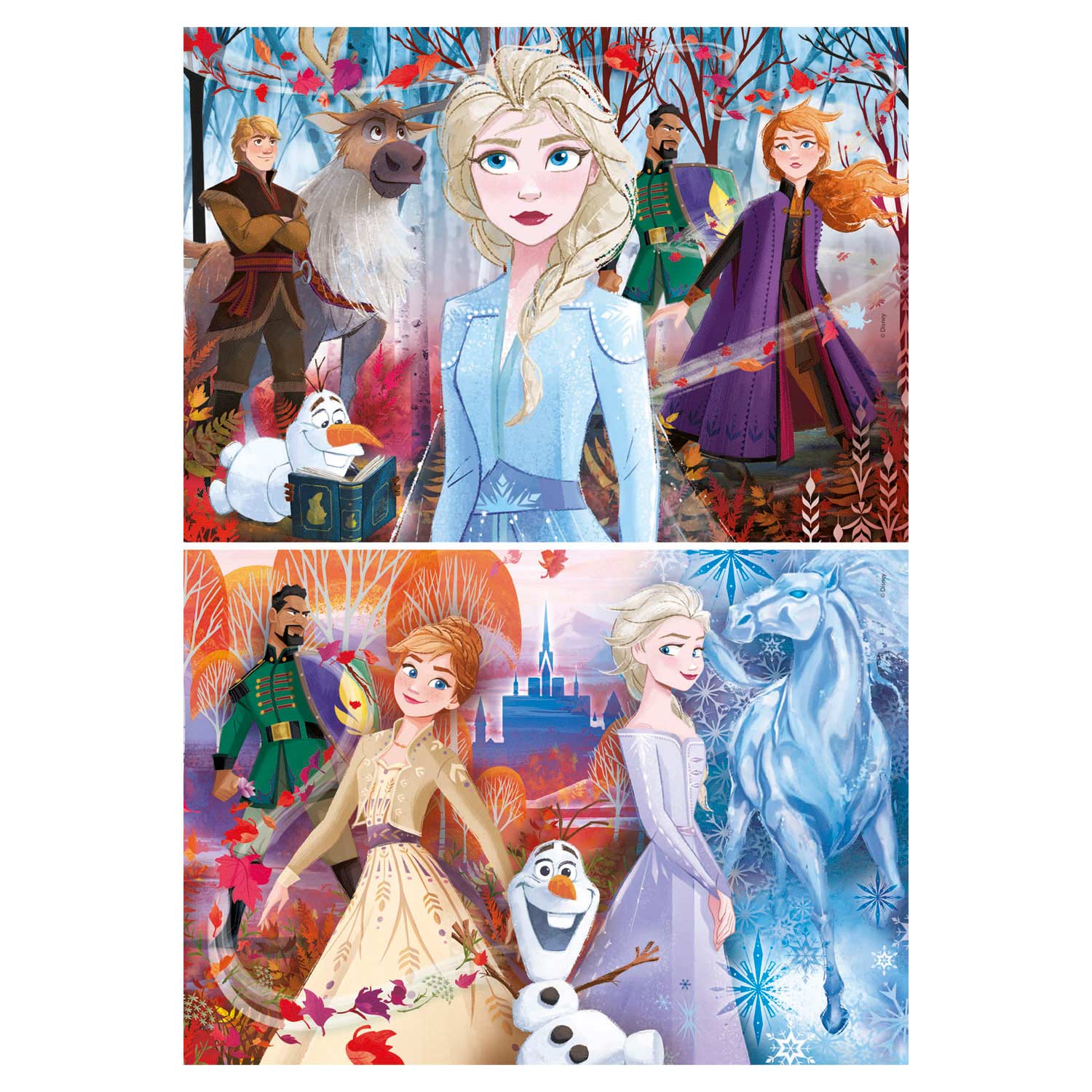 Clementoni disney frozen 2 supercolor puzzel 2x20 stukjes