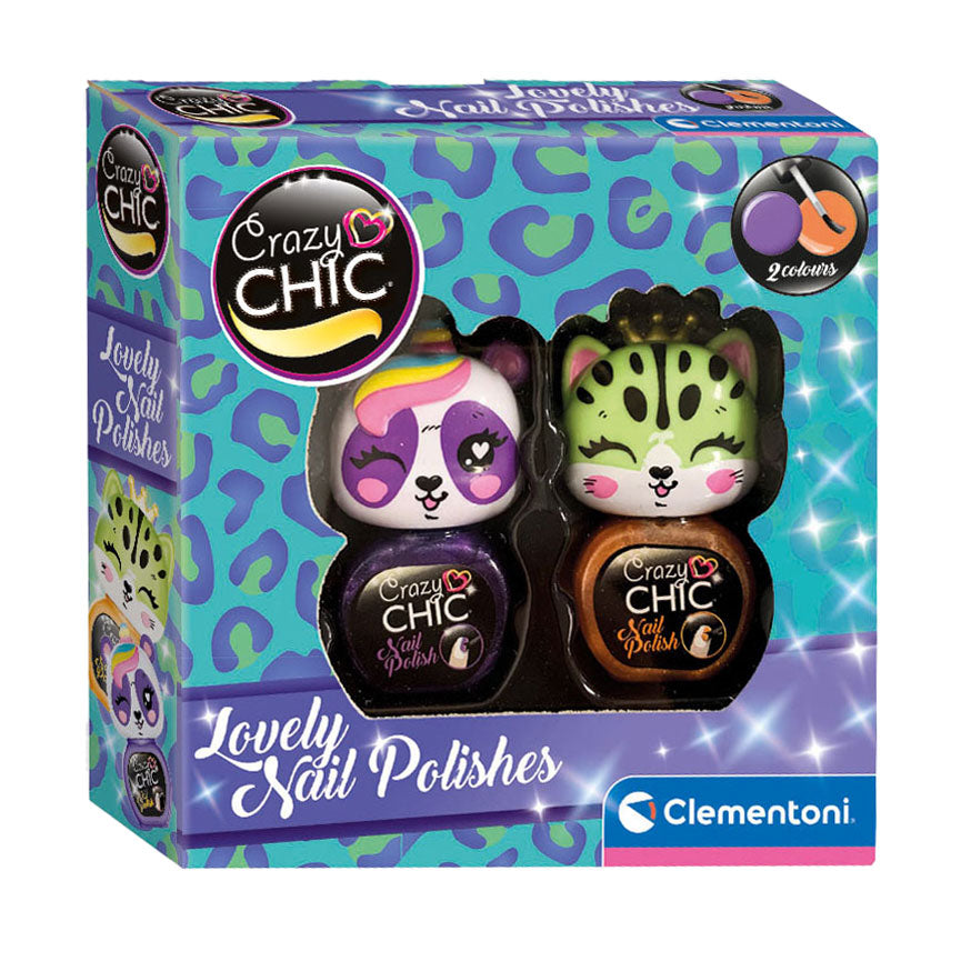 Clementoni Crazy Chic Nagellack Orange Lila, 2 Stück.