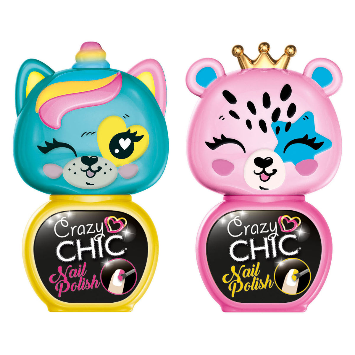 Clementoni Crazy Chic Nagellack gelb-rosa, 2 Stück.