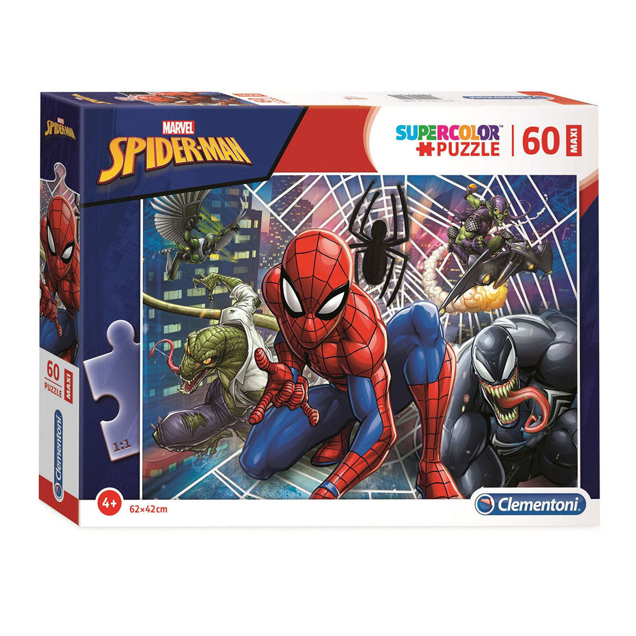 Clementoni Legpuzzel Super Color Maxi Spiderman, 60er Jahre.
