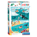 Clementoni Puzzle Super Color Leben auf See, 2x60 Teile.