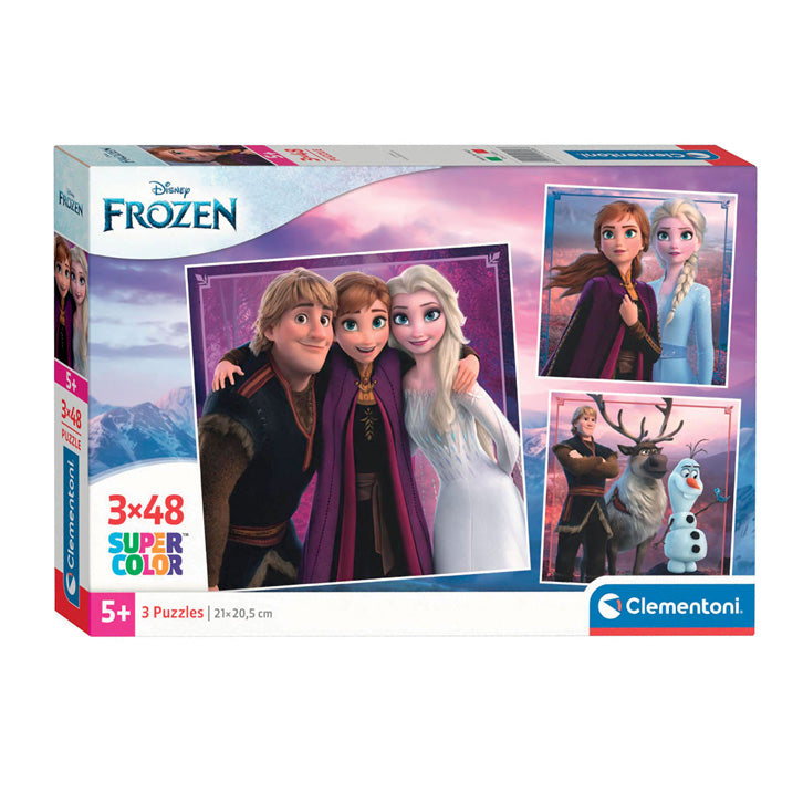 Disney Clementoni Puzzle Super Color Square Frozen, 3x48st.