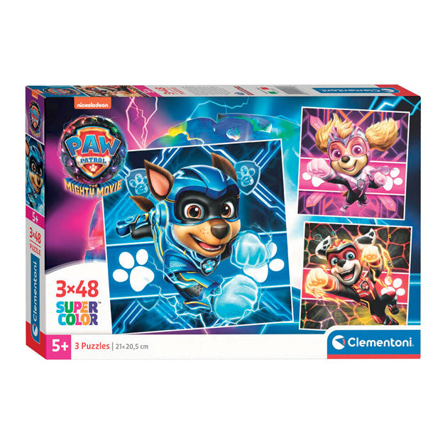 Clementoni legpuzzel super color vierkant paw patrol ii, 3x48st.