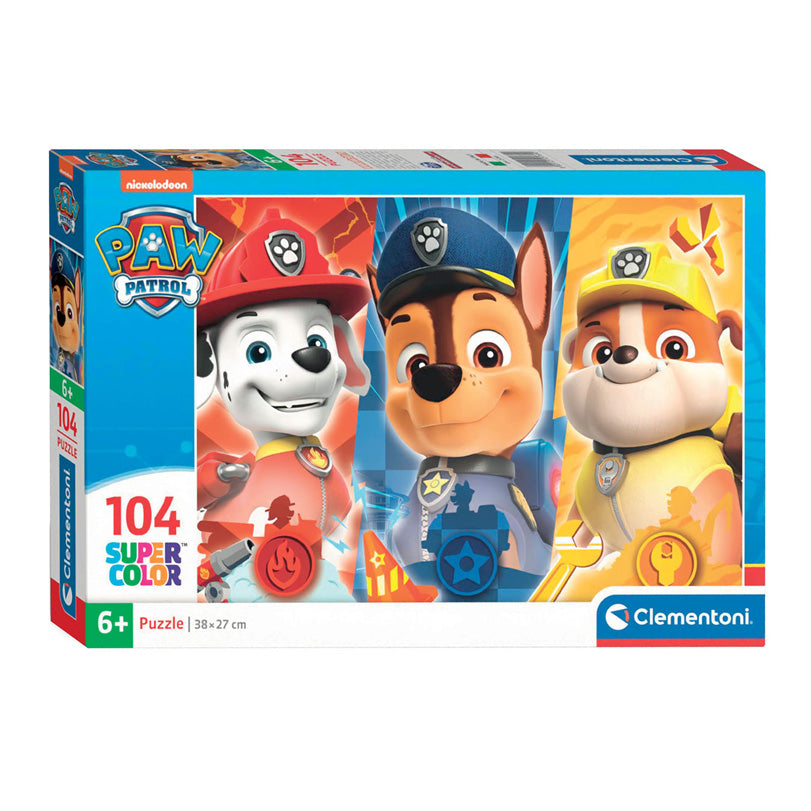 Clementoni Puzzle Super Color Paw Patrol Nahaufnahme, 104 Teile.