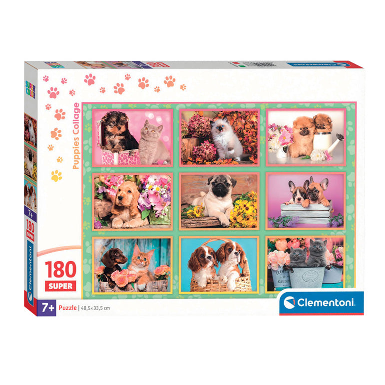 Clementoni Legpuzzel Super Color Welpencollage, 180.