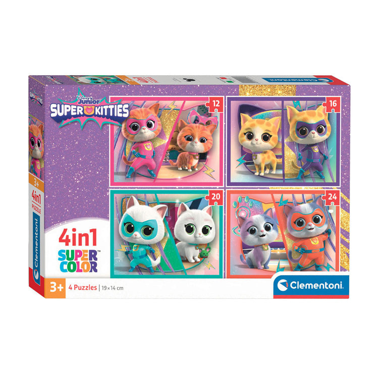 Clementoni legpuzzel 4in1 disney super kitties