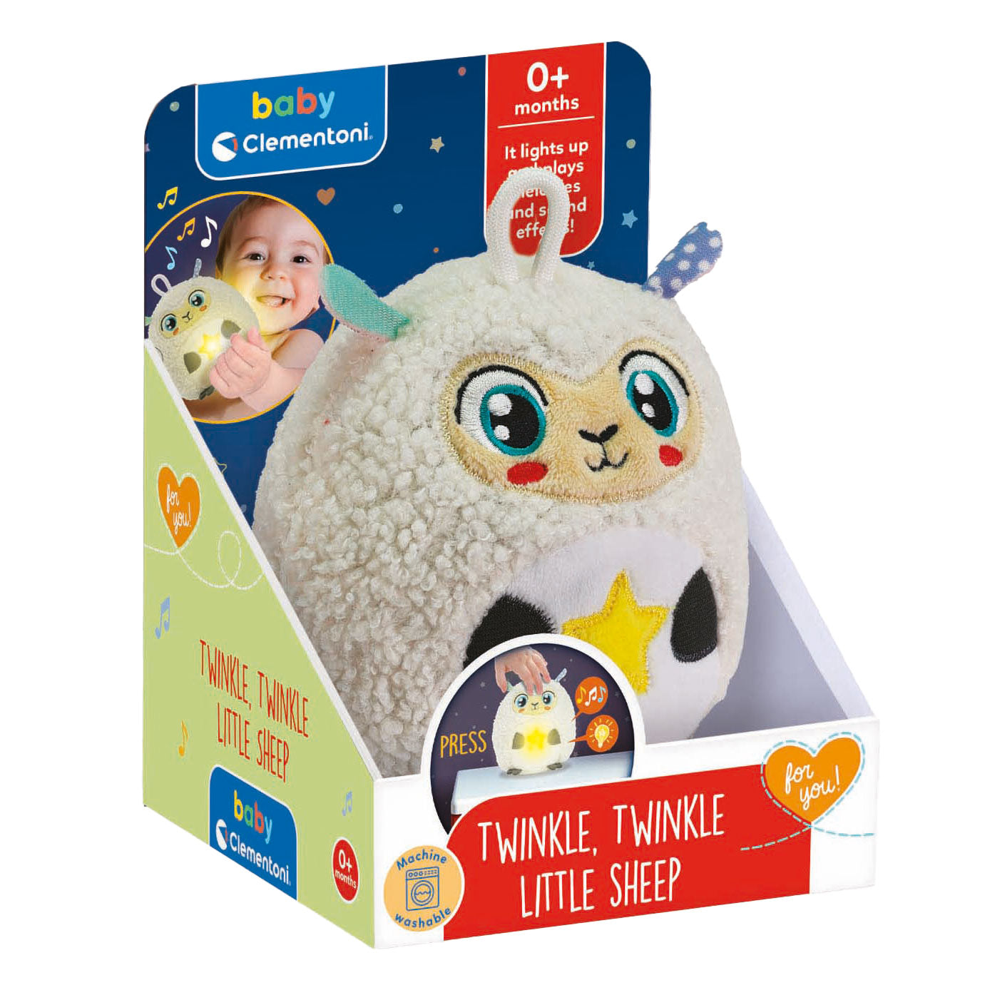 Animals clementoni baby twinkle twinkle kleine schaap knuffel nachtlamp