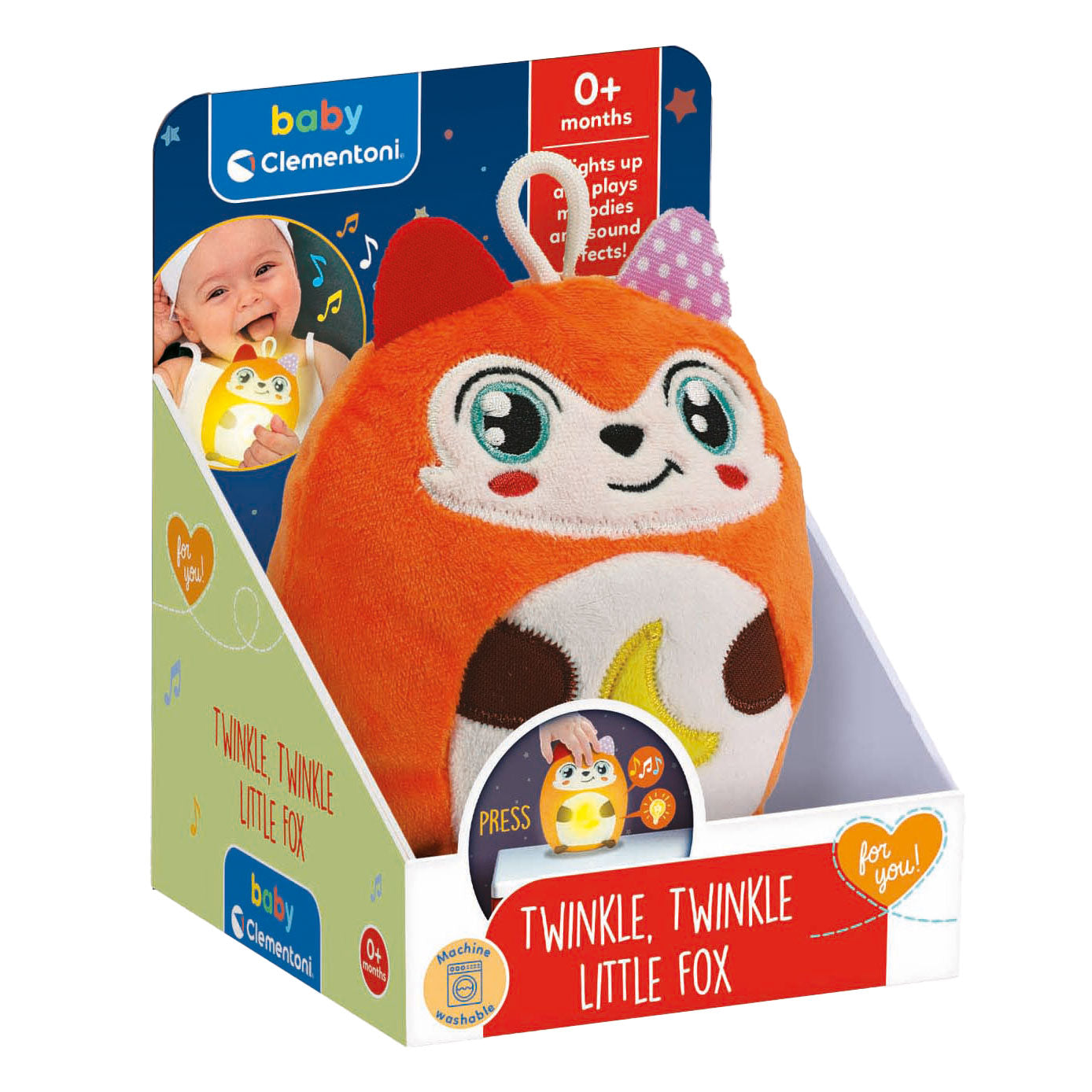 Clementoni Baby Twinkle Winkle Little Fox Kuscheltier-Nachtlicht