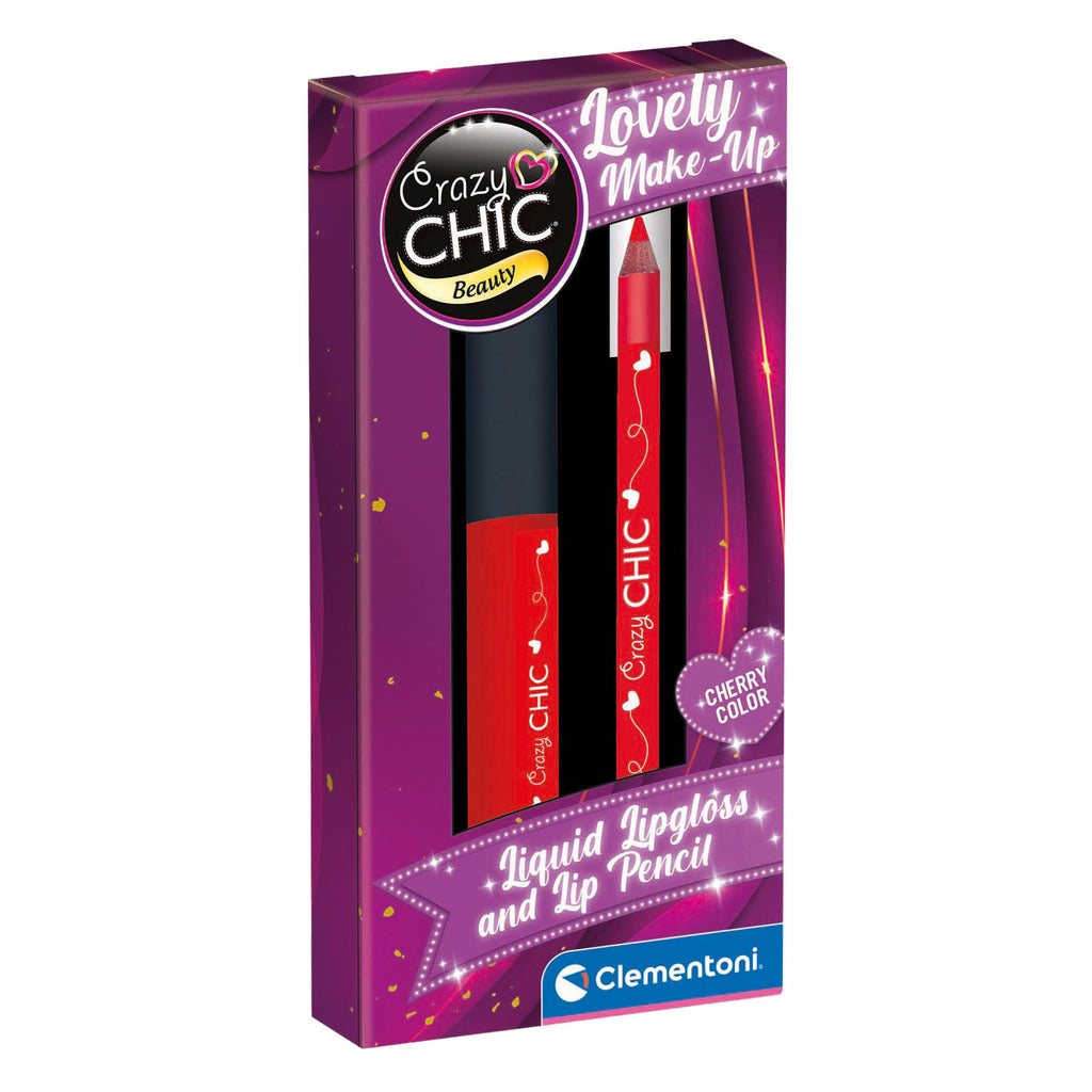 Clementoni Crazy Chic Lipgloss und Lipliner in Kirschrot