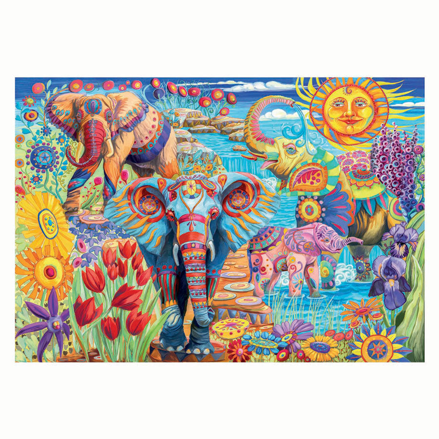 Clementoni Puzzle-Kunstwerk Elefanten Karneval, 500 Teile.