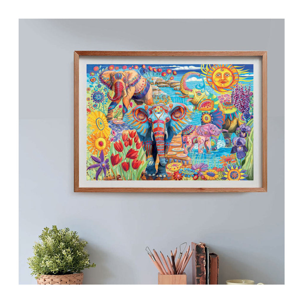 Clementoni Puzzle-Kunstwerk Elefanten Karneval, 500 Teile.