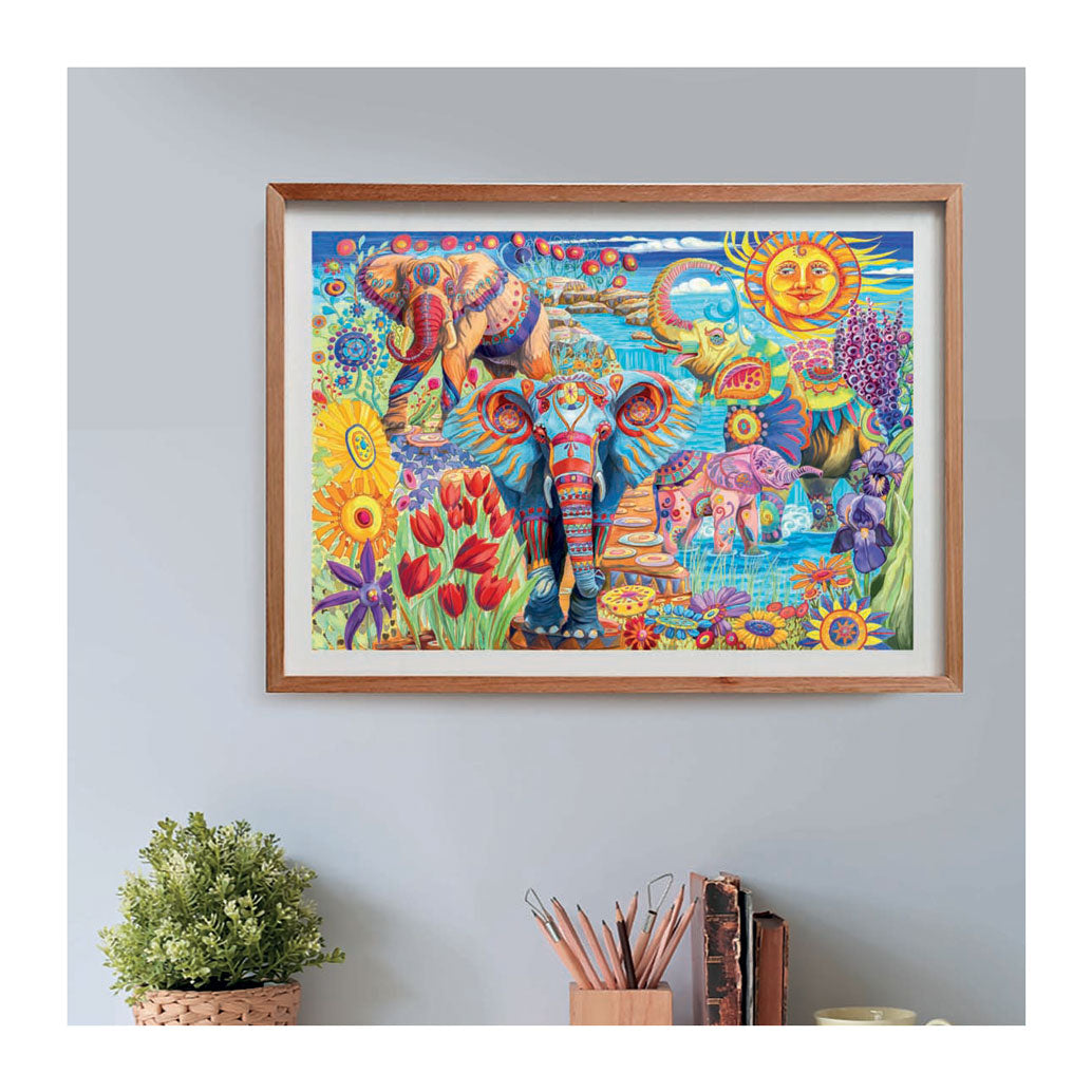 Clementoni Puzzle-Kunstwerk Elefanten Karneval, 500 Teile.