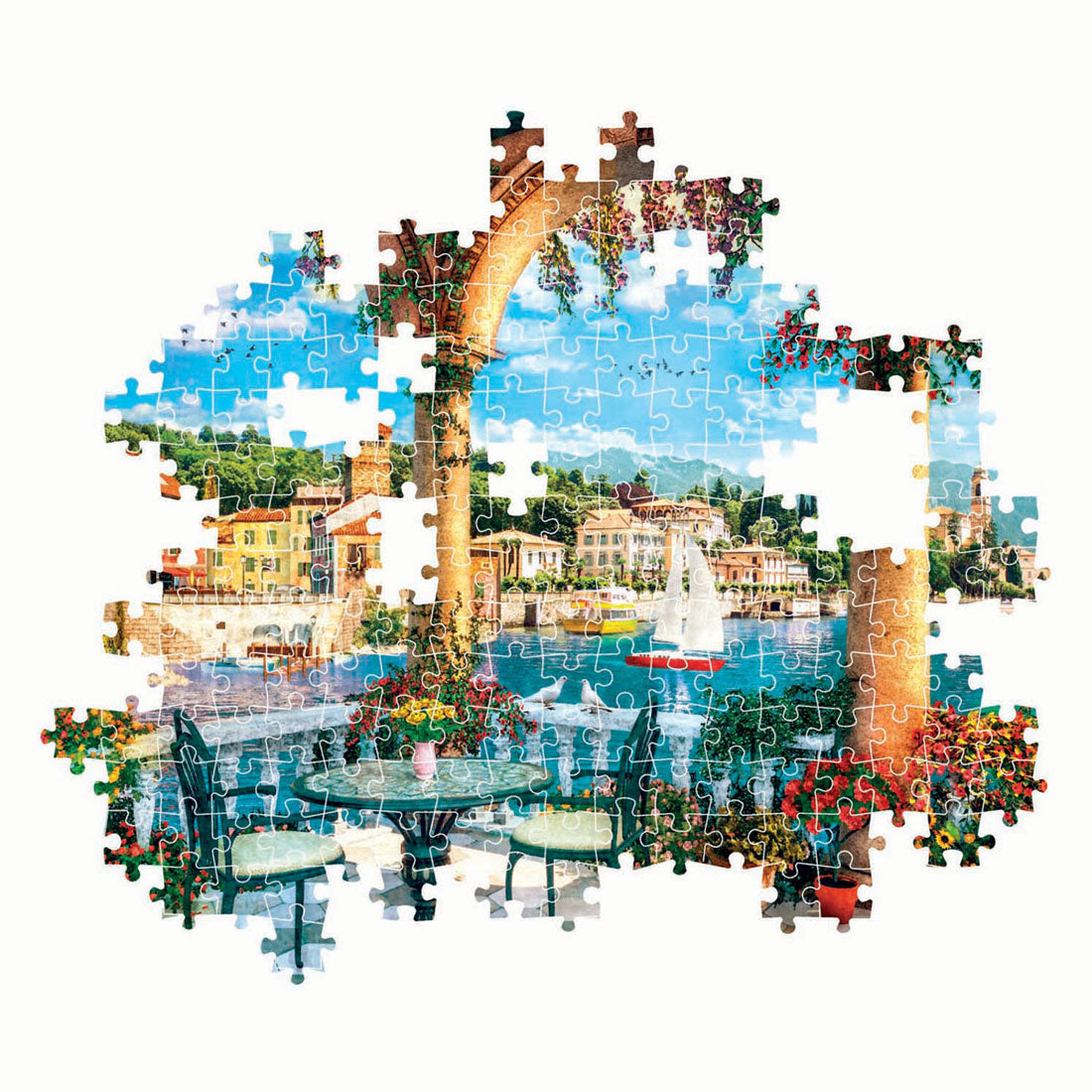 Clementoni-Puzzle mit Motiv des Comer Sees, 1000 Teile.