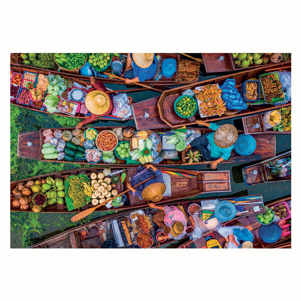 Clementoni Puzzle schwimmender thailändischer Markt, 1000 Teile.