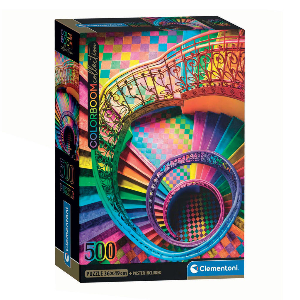 Clementoni Puzzle Compact Colorboom Treppe, 500 Teile.