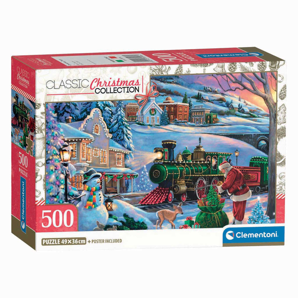Clementoni – puzzel – 500 stukjes – kersttrein - kersttafereel – puzzel voor volwassenen