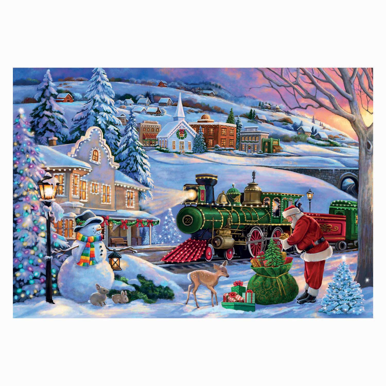 Clementoni – puzzel – 500 stukjes – kersttrein - kersttafereel – puzzel voor volwassenen