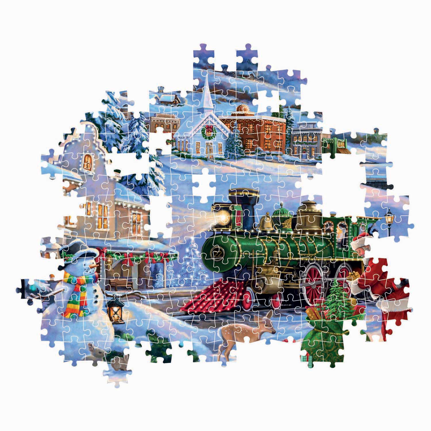 Clementoni – puzzel – 500 stukjes – kersttrein - kersttafereel – puzzel voor volwassenen