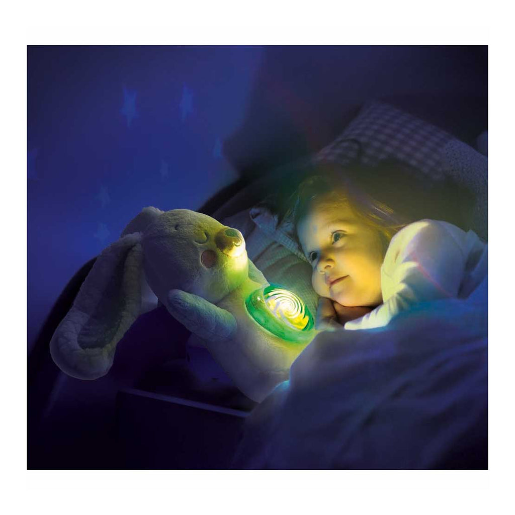Clementoni knuffel met noorderlicht projector - slaapknuffel baby white noise - nachtlampje, slaaphulp en slaaptrainer - kraamcadeau jongen en meisje