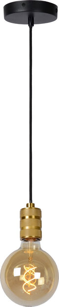 Lucide jova - hanglamp - ø 12 cm - 1xe27 - mat goud messing